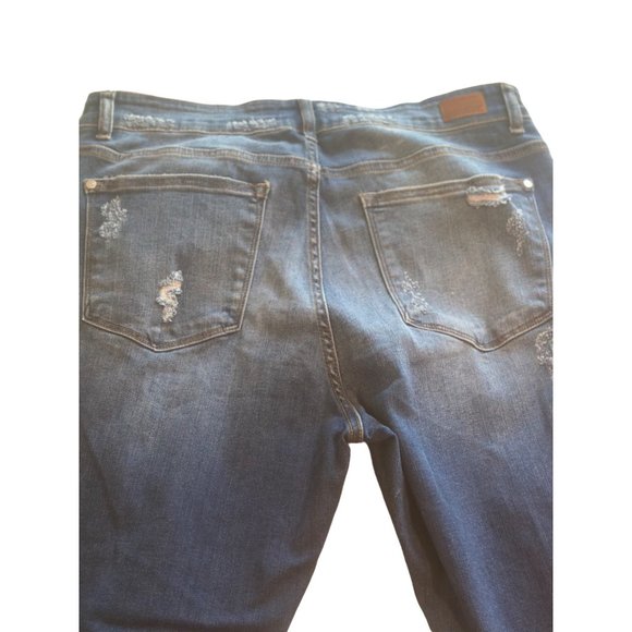 Judy Blue‎ Skinny Jeans 18W Distressed with Black, Gold and Tan Insets - Picture 7 of 8